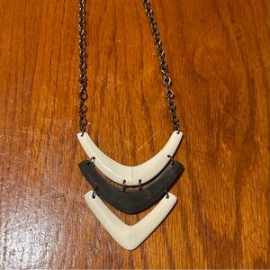 Noonday necklace, color: cream & gray